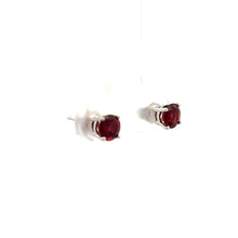 Load image into Gallery viewer, 14k White Gold Garnet Studs

