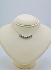 14k White Gold Garnet Slide Pendant with Diamonds