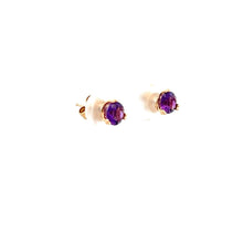 Load image into Gallery viewer, 14k Yellow Gold Amethyst Studs
