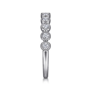 14k White Gold Diamond Stackable Ring