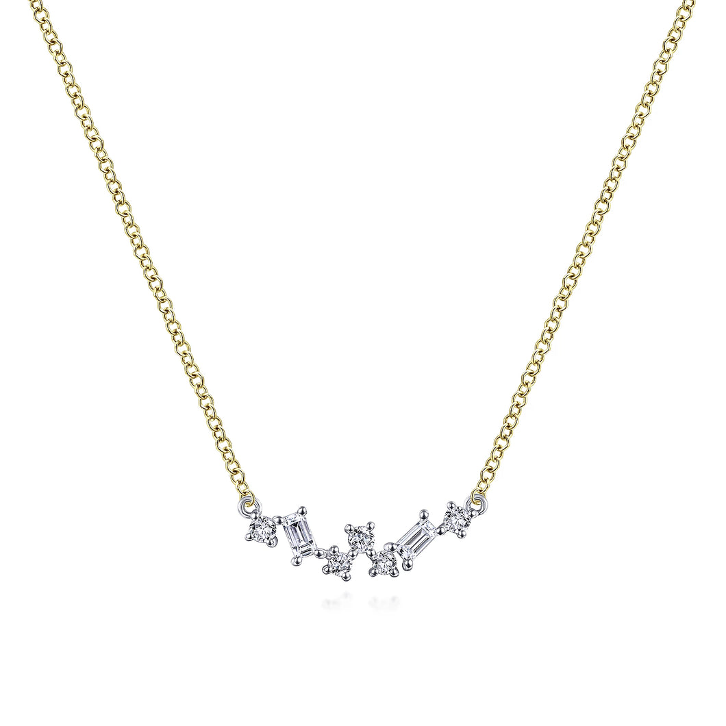 14k Two Tone Diamond Necklace