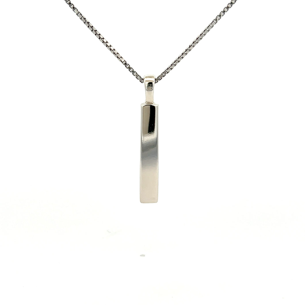 Sterling Silver Engraveable Bar Pendant