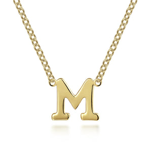 14k Yellow Gold Initial Necklace