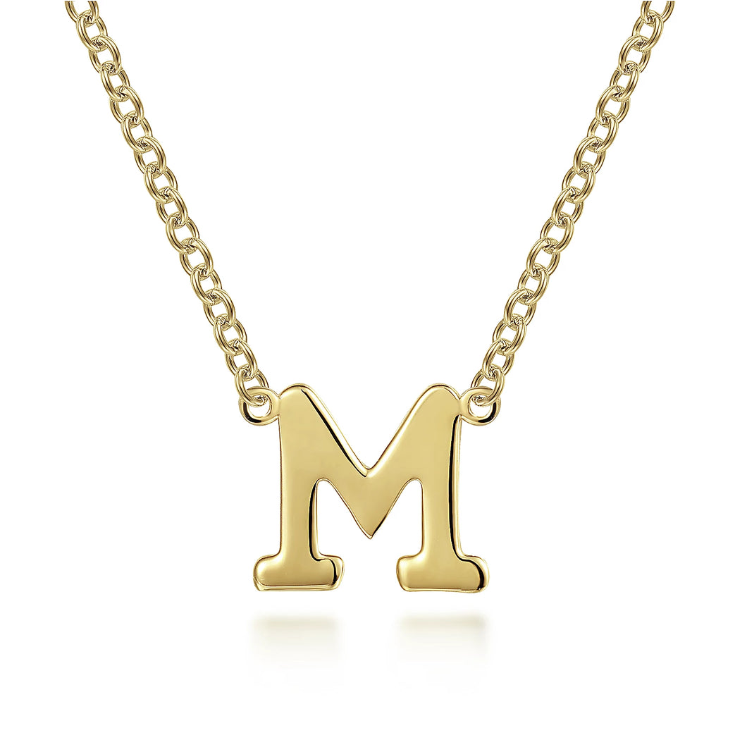 14k Yellow Gold Initial Necklace