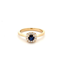 Load image into Gallery viewer, 14k Yellow Gold Sapphire Ring with Diamonds
