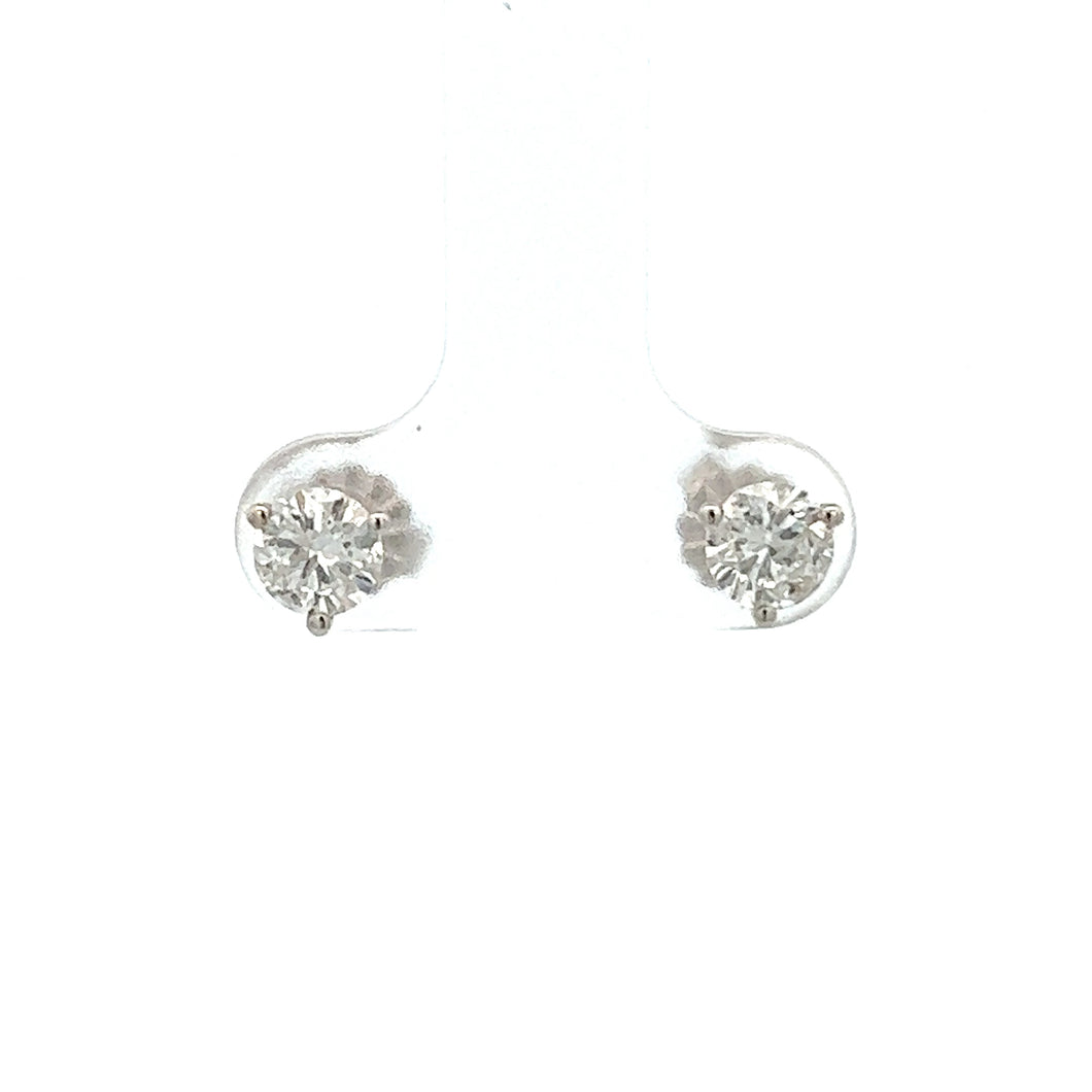 14k White Gold Diamond Studs