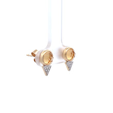 Load image into Gallery viewer, 14k Yellow Gold Citrine Earrings with Diamonds
