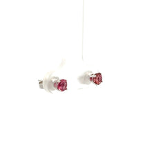 Load image into Gallery viewer, 14k White Gold Pink Tourmaline Studs
