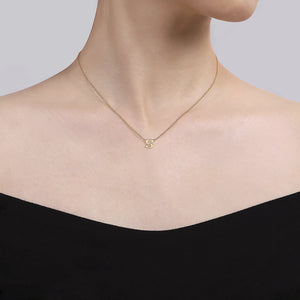 14k Yellow Gold Initial Necklace