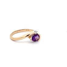 Load image into Gallery viewer, 14k Yellow Gold Amethyst Ring with Diamonds
