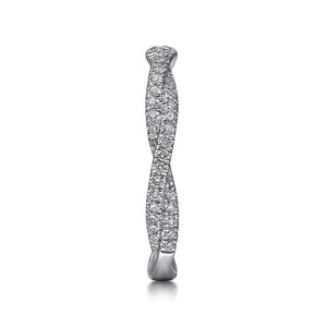 14k White Gold Diamond Stackable Ring
