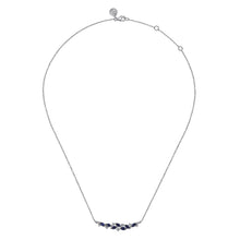 Load image into Gallery viewer, 14k White Gold Sapphire Necklace with Diamonds
