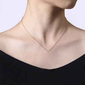 14k Yellow Gold Initial Necklace