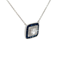 Load image into Gallery viewer, 14k White Gold Sapphire Necklace with Diamonds
