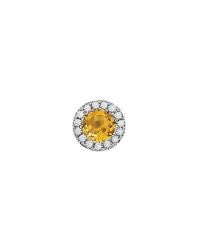 14k Yellow Gold Citrine Slide Pendant with Diamonds