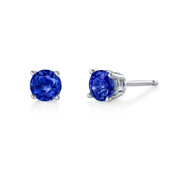 14k White Gold Sapphire Studs